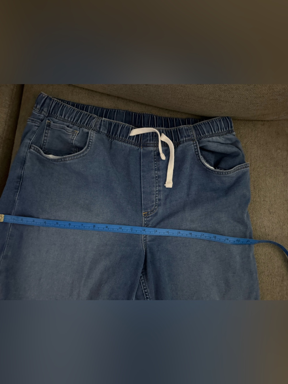 GAP Mid Rise Knit Easy Baggy Jeans L Tall | Medium indigo - Picture 7 of 10